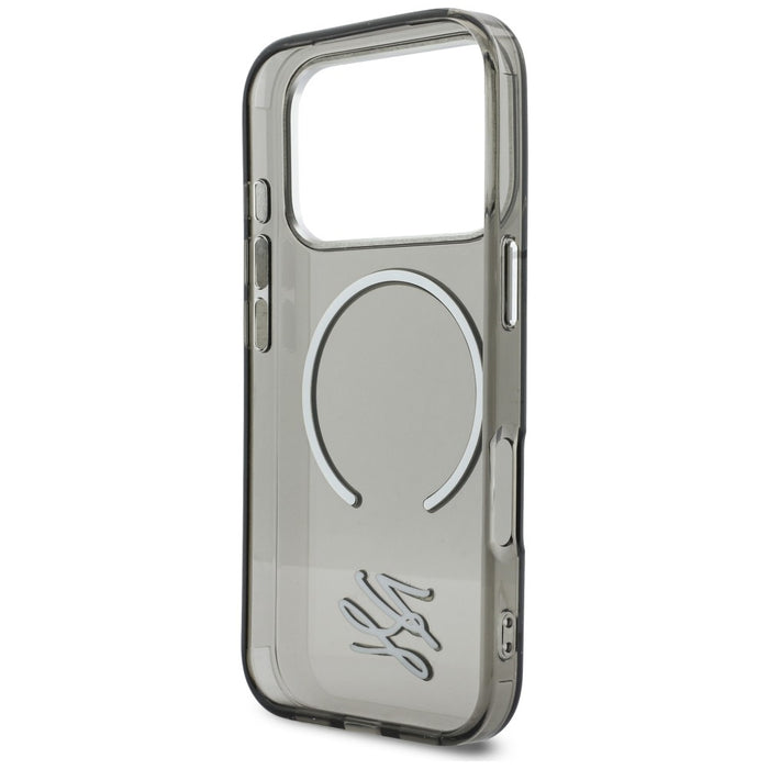 Кейс Karl Lagerfeld IML KL Script Logo MagSafe за iPhone 17 Pro - черен