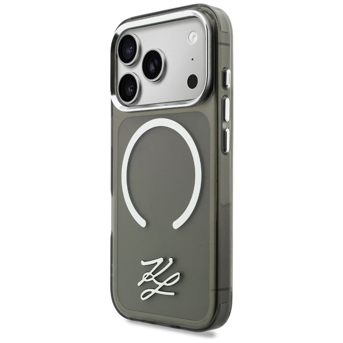 Кейс Karl Lagerfeld IML KL Script Logo MagSafe за iPhone 17 Pro Max - черен