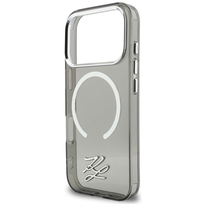 Кейс Karl Lagerfeld IML KL Script Logo MagSafe за iPhone 17 Pro Max - черен