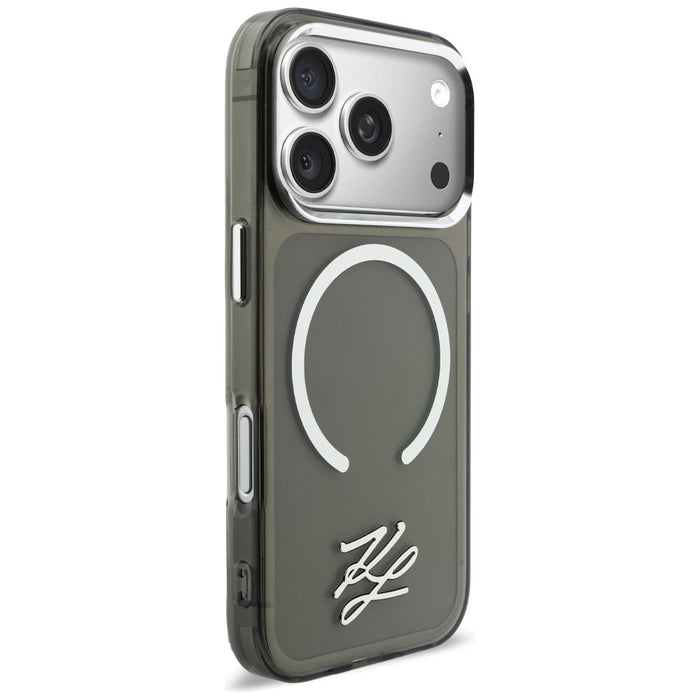 Кейс Karl Lagerfeld IML KL Script Logo MagSafe за iPhone 17 Pro Max - черен