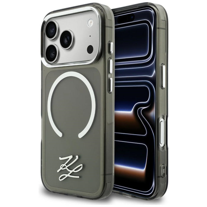 Кейс Karl Lagerfeld IML KL Script Logo MagSafe за iPhone 17 Pro Max - черен