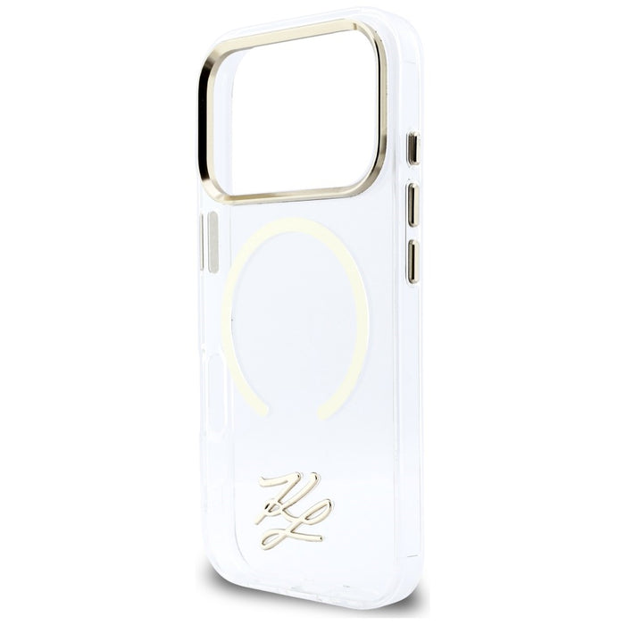 Кейс Karl Lagerfeld IML KL Script Logo MagSafe за iPhone 17 Pro Max - прозрачен