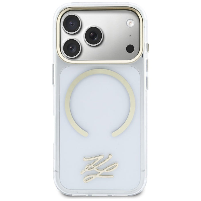 Кейс Karl Lagerfeld IML KL Script Logo MagSafe за iPhone 17 Pro Max - прозрачен