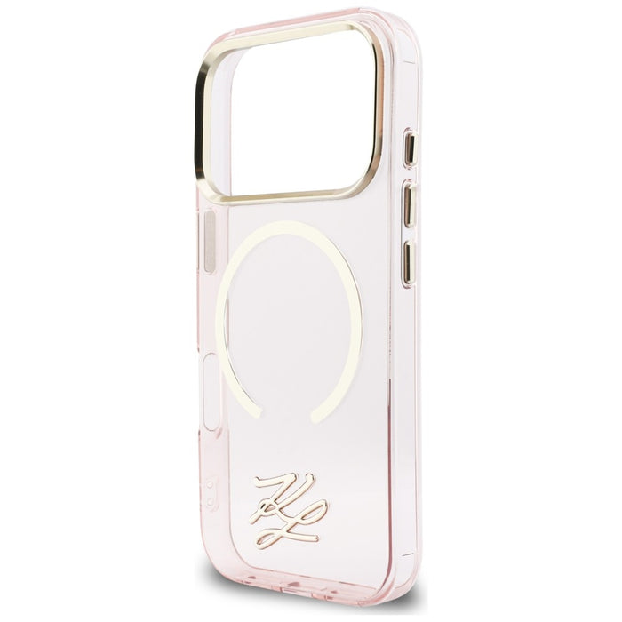 Кейс Karl Lagerfeld IML KL Script Logo MagSafe за iPhone 17 Pro Max - розов