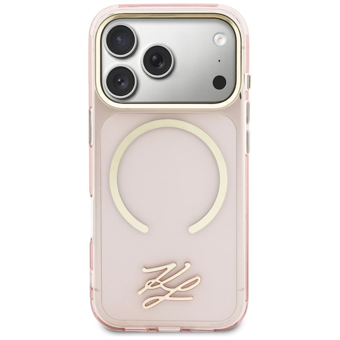Кейс Karl Lagerfeld IML KL Script Logo MagSafe за iPhone 17 Pro Max - розов
