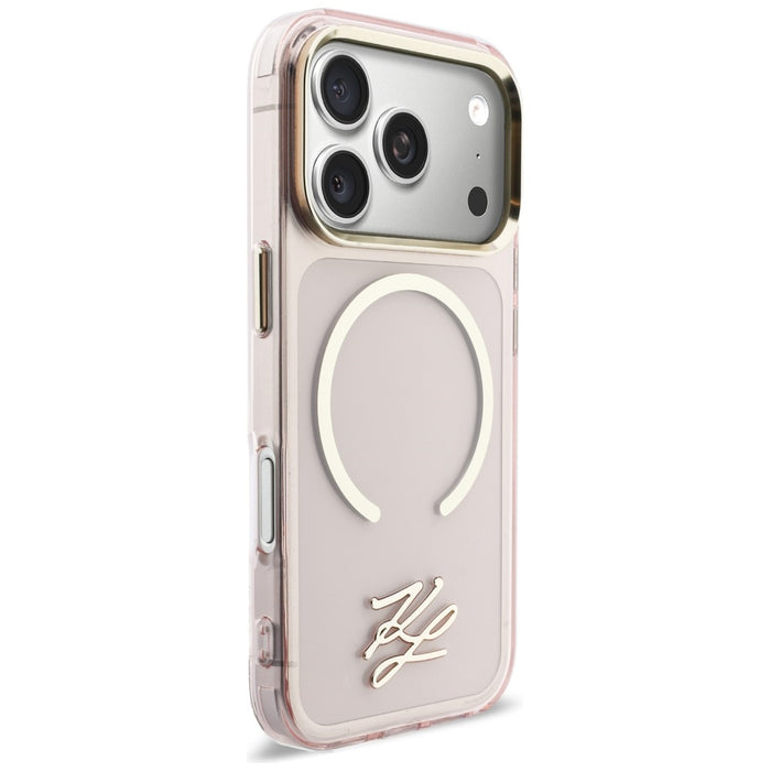 Кейс Karl Lagerfeld IML KL Script Logo MagSafe за iPhone 17 Pro Max - розов