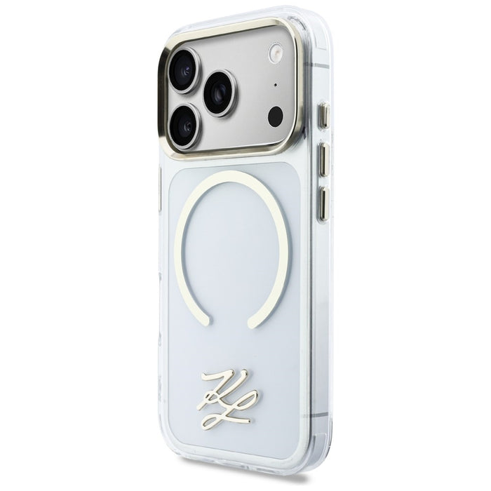 Кейс Karl Lagerfeld IML KL Script Logo MagSafe за iPhone 17 Pro - прозрачен