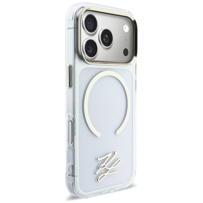 Кейс Karl Lagerfeld IML KL Script Logo MagSafe за iPhone 17 Pro - прозрачен