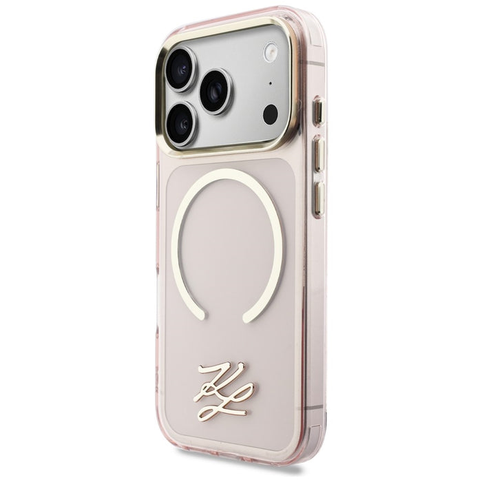 Кейс Karl Lagerfeld IML KL Script Logo MagSafe за iPhone 17 Pro - розов