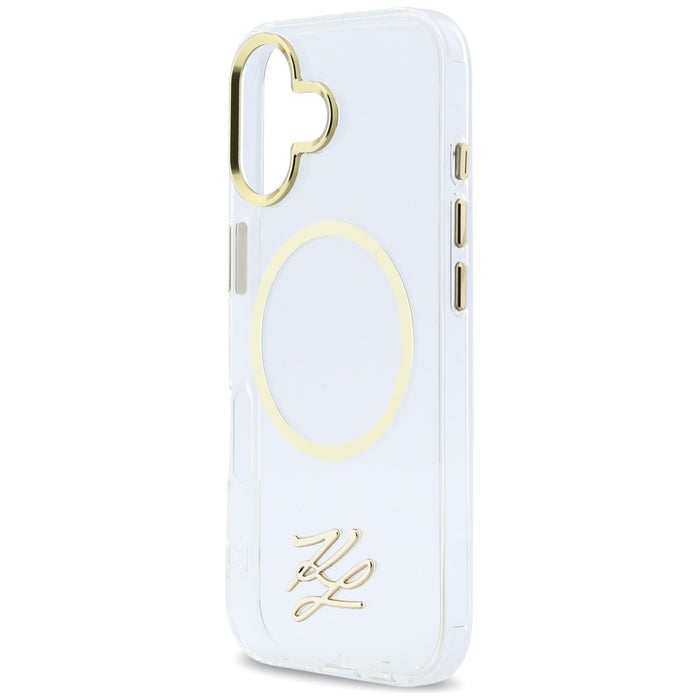 Кейс Karl Lagerfeld IML KL Script Logo MagSafe за iPhone 17 - прозрачен