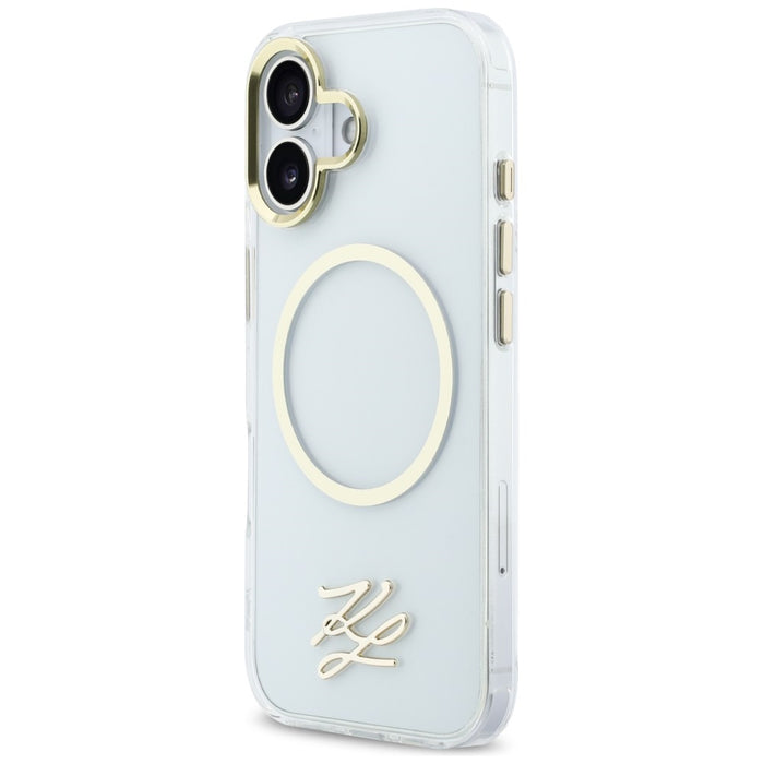Кейс Karl Lagerfeld IML KL Script Logo MagSafe за iPhone 17 - прозрачен