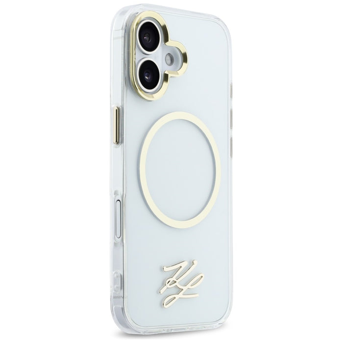 Кейс Karl Lagerfeld IML KL Script Logo MagSafe за iPhone 17 - прозрачен