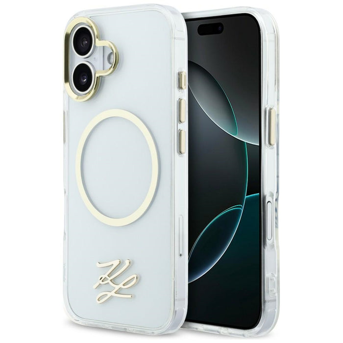 Кейс Karl Lagerfeld IML KL Script Logo MagSafe за iPhone 17 - прозрачен