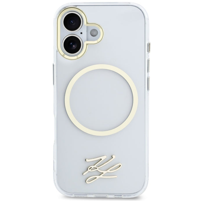 Кейс Karl Lagerfeld IML KL Script Logo MagSafe за iPhone 17 - прозрачен