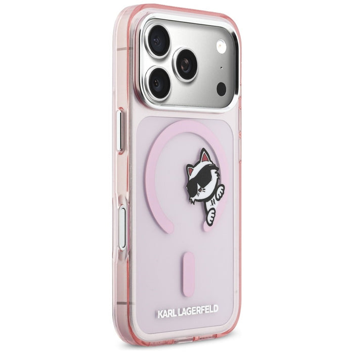 Кейс Karl Lagerfeld IML Peekaboo MagSafe за iPhone 17 Pro Max - розов