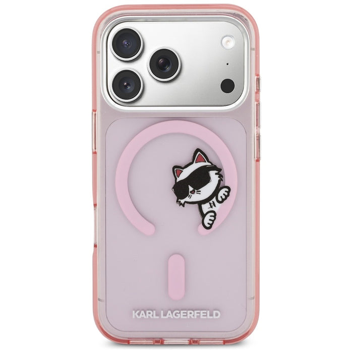 Кейс Karl Lagerfeld IML Peekaboo MagSafe за iPhone 17 Pro - розов