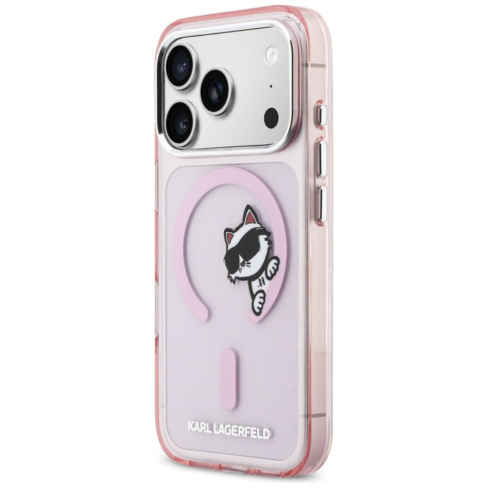 Кейс Karl Lagerfeld IML Peekaboo MagSafe за iPhone 17 Pro - розов