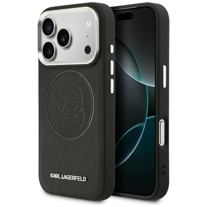 Кейс Karl Lagerfeld K Head Point Logo MagSafe за iPhone 17 Pro Max - черен