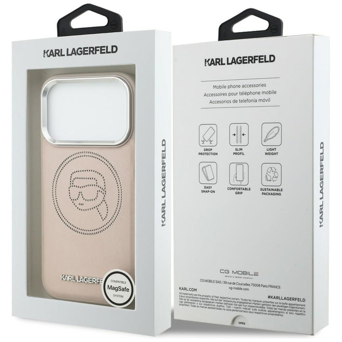 Кейс Karl Lagerfeld K Head Point Logo MagSafe за iPhone 17 Pro Max - розов