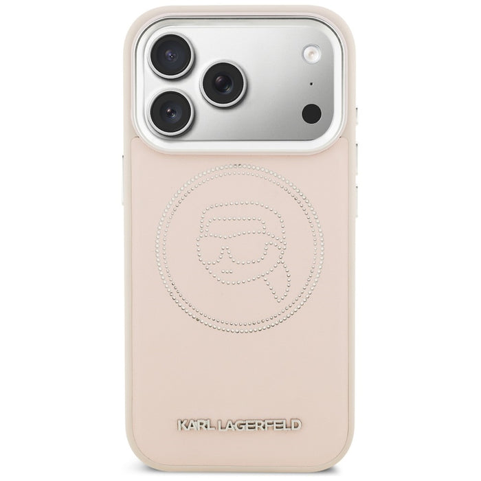 Кейс с MagSafe за iPhone 17 Pro с лого на Karl Lagerfeld K Head - розов