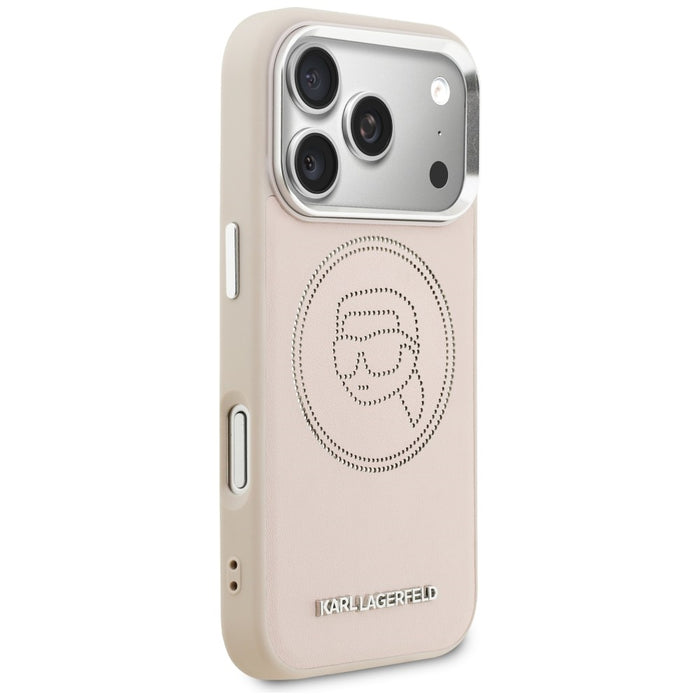 Кейс с MagSafe за iPhone 17 Pro с лого на Karl Lagerfeld K Head - розов