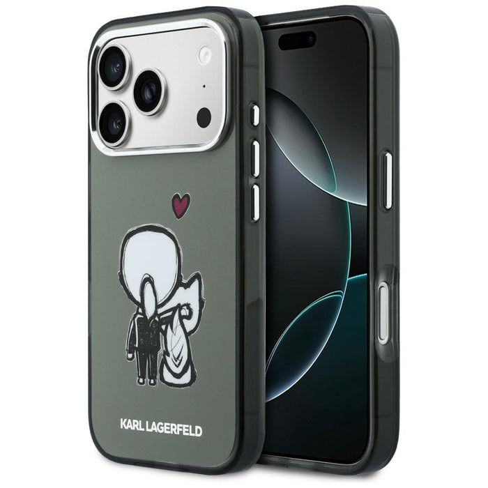 Калъф Karl Lagerfeld Karl & Choupette Back MagSafe за iPhone 17 Pro Max - черен