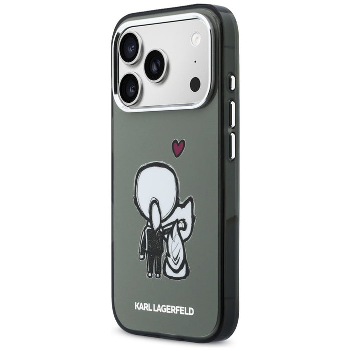 Калъф Karl Lagerfeld Karl & Choupette Back MagSafe за iPhone 17 Pro Max - черен