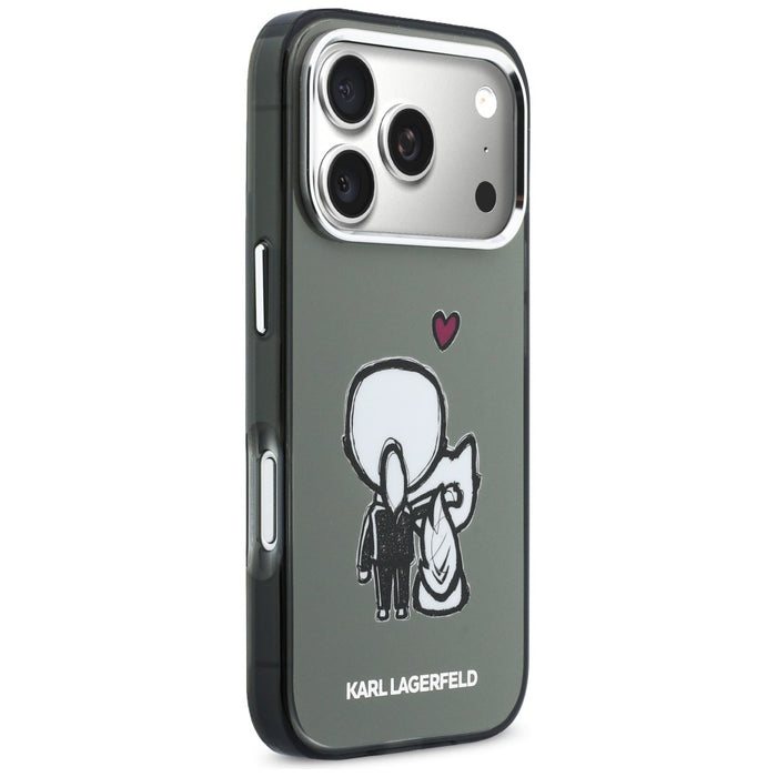 Калъф Karl Lagerfeld Karl & Choupette Back MagSafe за iPhone 17 Pro Max - черен