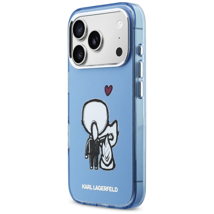 Кейс Karl Lagerfeld Karl & Choupette Back MagSafe за iPhone 17 Pro Max - син
