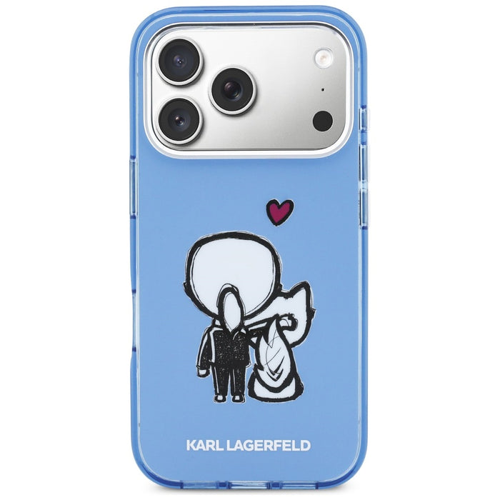 Кейс Karl Lagerfeld Karl & Choupette Back MagSafe за iPhone 17 Pro Max - син