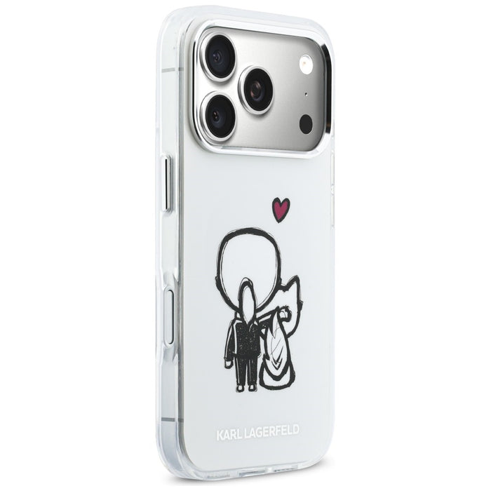 Кейс Karl Lagerfeld Karl & Choupette Back MagSafe за iPhone 17 Pro Max - прозрачен
