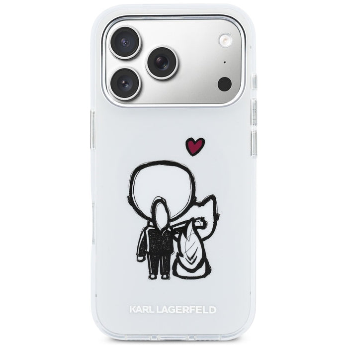 Кейс Karl Lagerfeld Karl & Choupette Back MagSafe за iPhone 17 Pro Max - прозрачен