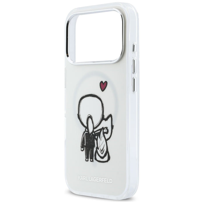 Кейс Karl Lagerfeld Karl & Choupette Back MagSafe за iPhone 17 Pro Max - прозрачен