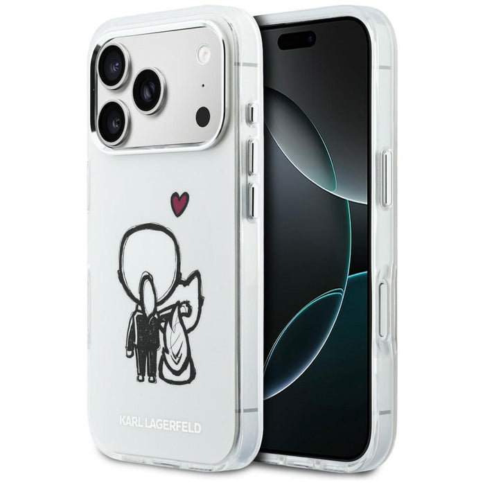 Кейс Karl Lagerfeld Karl & Choupette Back MagSafe за iPhone 17 Pro Max - прозрачен