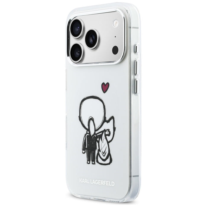 Кейс Karl Lagerfeld Karl & Choupette Back MagSafe за iPhone 17 Pro Max - прозрачен
