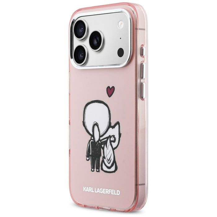 Кейс Karl Lagerfeld Karl & Choupette Back MagSafe за iPhone 17 Pro Max - розов