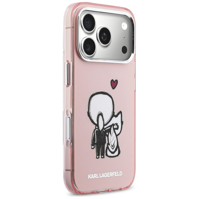 Кейс Karl Lagerfeld Karl & Choupette Back MagSafe за iPhone 17 Pro - розов