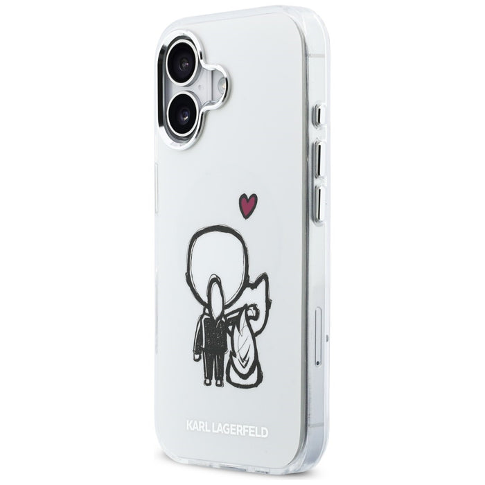 Кейс Karl Lagerfeld Karl & Choupette Back MagSafe за iPhone 17 - прозрачен