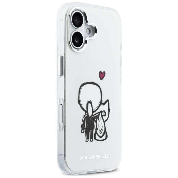 Кейс Karl Lagerfeld Karl & Choupette Back MagSafe за iPhone 17 - прозрачен