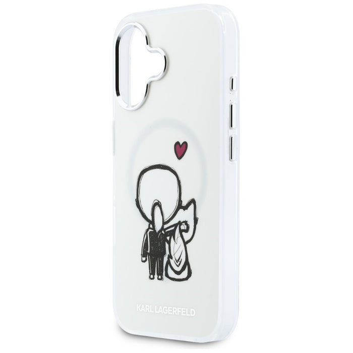 Кейс Karl Lagerfeld Karl & Choupette Back MagSafe за iPhone 17 - прозрачен