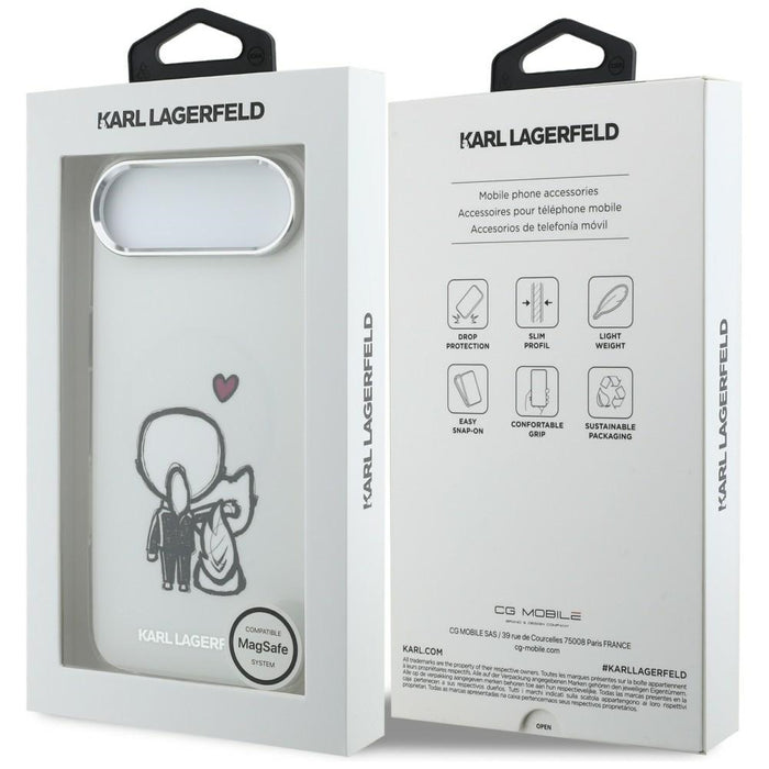 Кейс Karl Lagerfeld Karl & Choupette Back MagSafe за iPhone Air - прозрачен