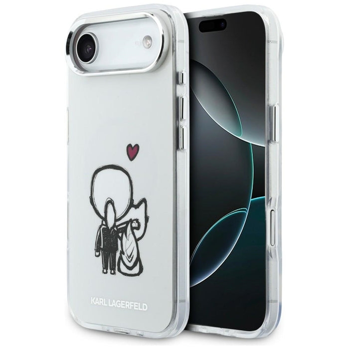 Кейс Karl Lagerfeld Karl & Choupette Back MagSafe за iPhone Air - прозрачен