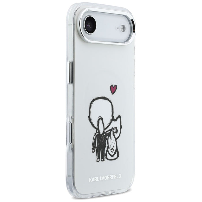 Кейс Karl Lagerfeld Karl & Choupette Back MagSafe за iPhone Air - прозрачен
