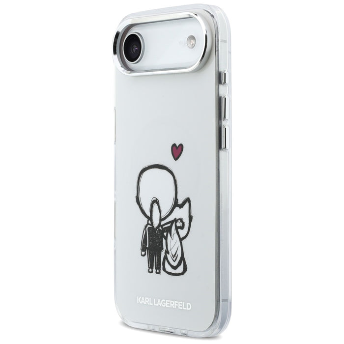 Кейс Karl Lagerfeld Karl & Choupette Back MagSafe за iPhone Air - прозрачен
