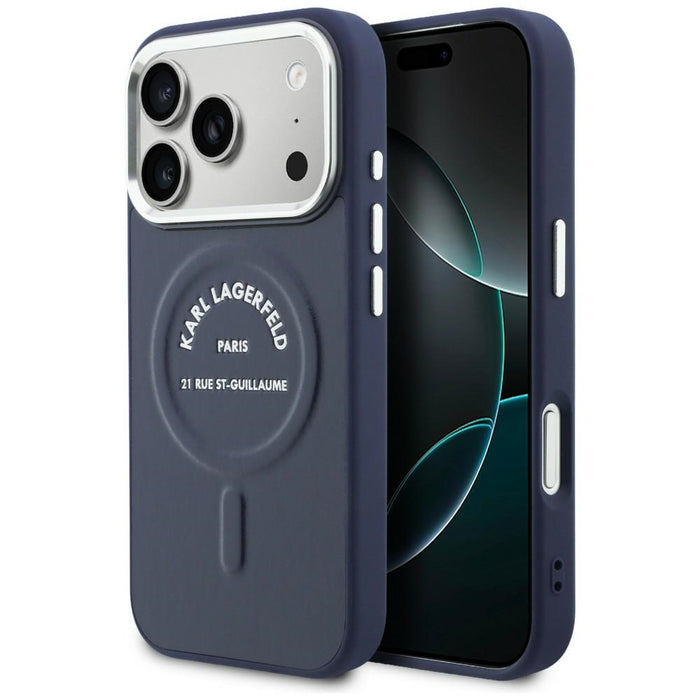 Кейс Karl Lagerfeld Karl RSG Logo MagSafe за iPhone 17 Pro - син