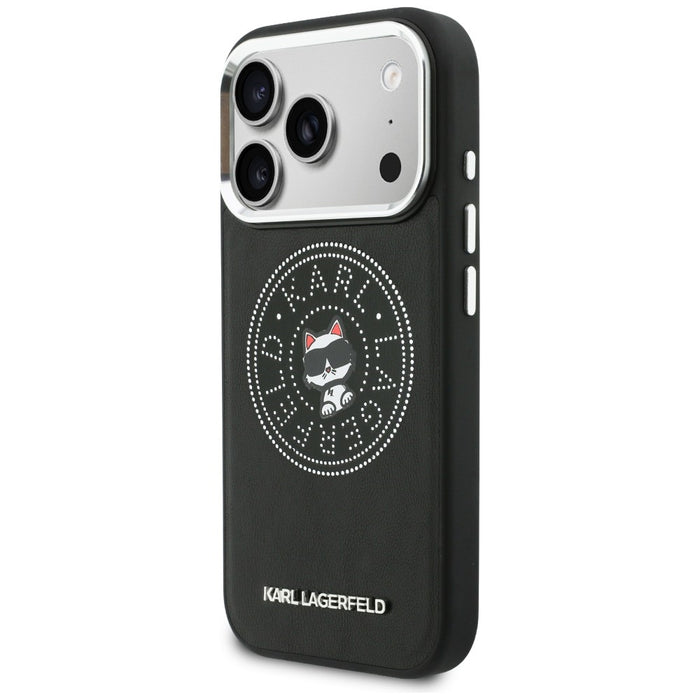 Кейс Karl Lagerfeld Point & Choupette Sketch MagSafe за iPhone 17 Pro Max - черен
