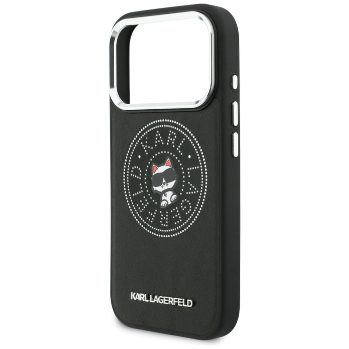 Кейс Karl Lagerfeld Point & Choupette Sketch MagSafe за iPhone 17 Pro Max - черен