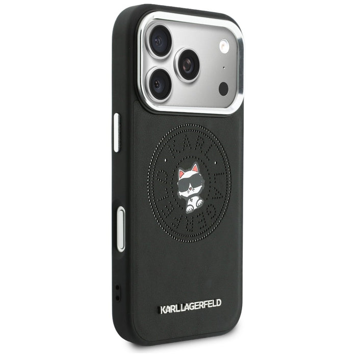 Кейс Karl Lagerfeld Point & Choupette Sketch MagSafe за iPhone 17 Pro Max - черен