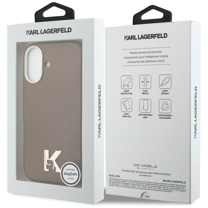 Кейс Karl Lagerfeld с лого на Karl Head за iPhone 17 - кафяв