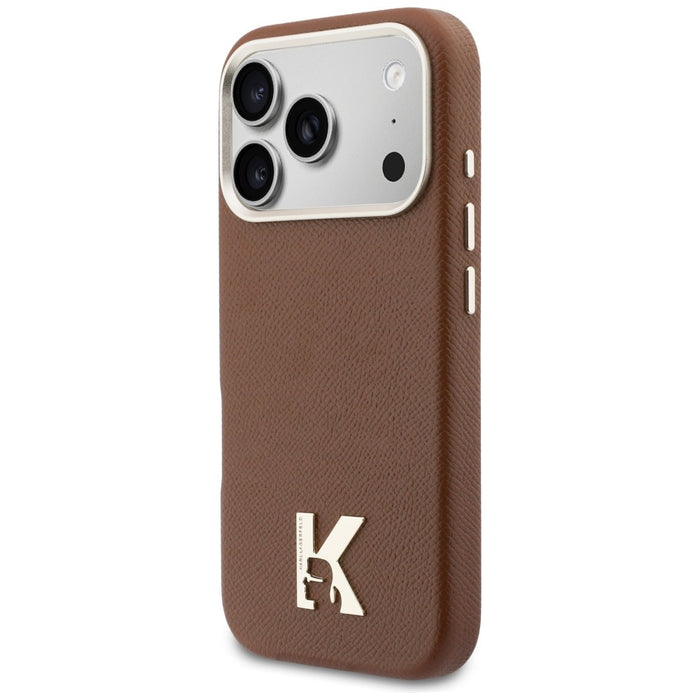Кейс Karl Lagerfeld с лого на Karl Head за iPhone 17 Pro - кафяв